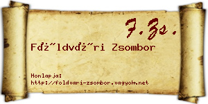 Földvári Zsombor névjegykártya