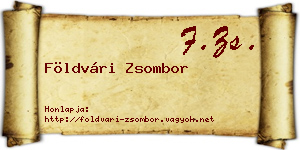 Földvári Zsombor névjegykártya